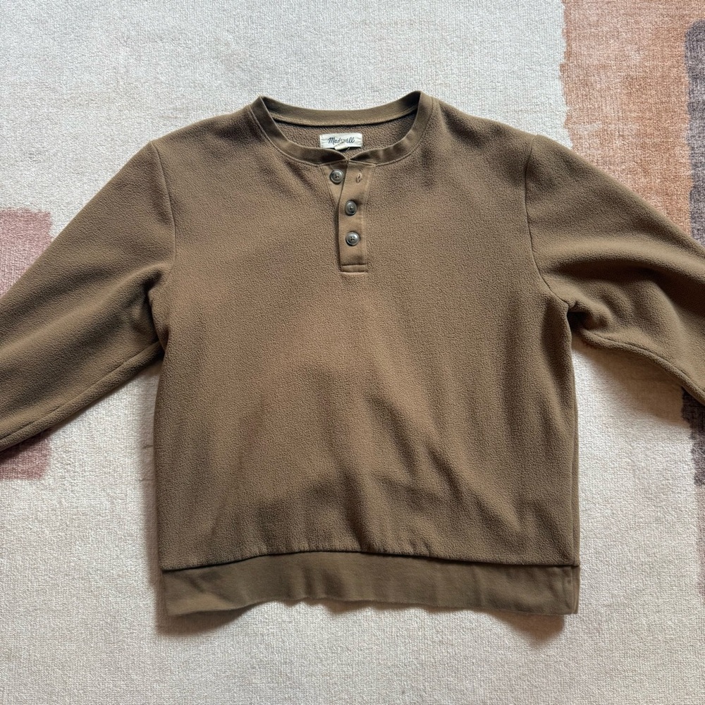 Madewell Fleece Henley - Tan (Men’s L)